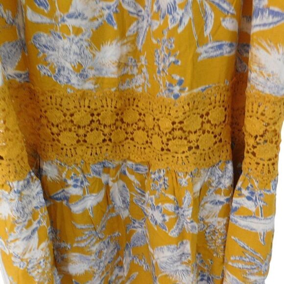 Susan Betro Dress Maxi Boho Long Floral Lined Crochet Medium Off the Shoulder - Picture 3 of 7